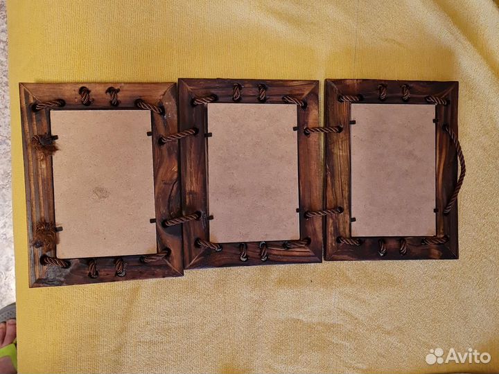 Фоторамка на 3 фото ручной работы