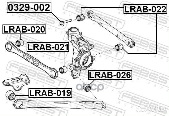 Болт развальный LR001126 0329002 Febest