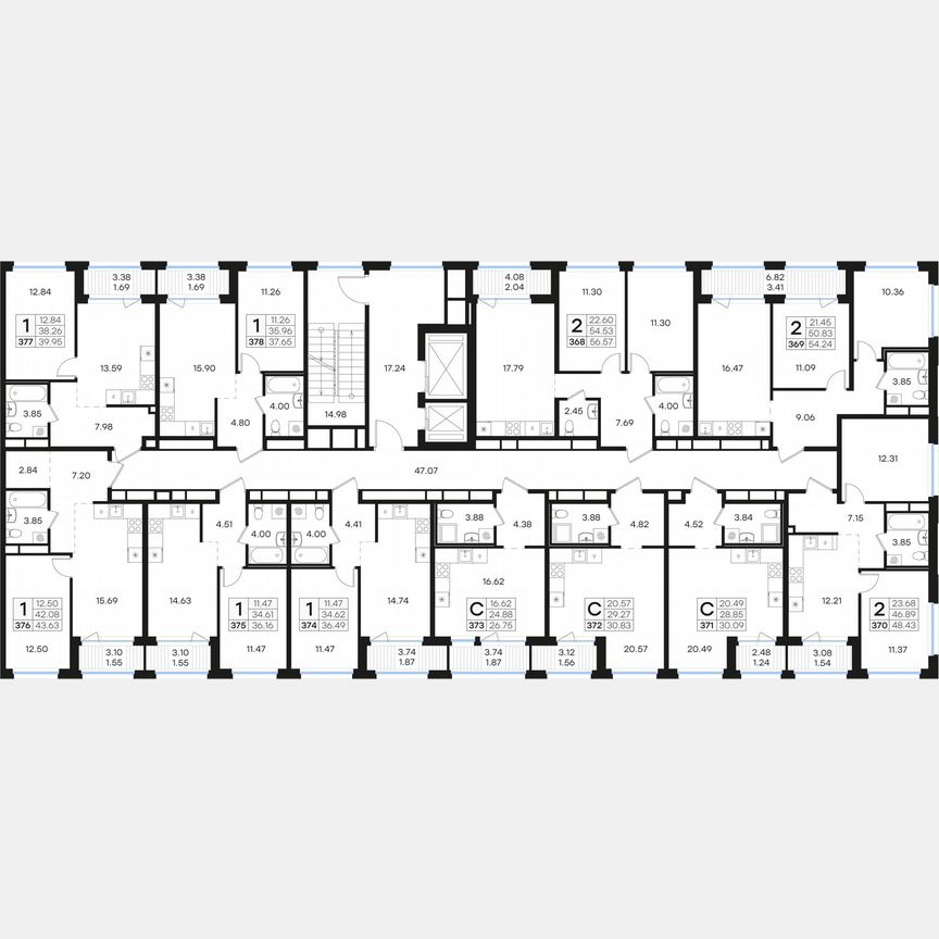 2-к. квартира, 54,2 м², 5/15 эт.