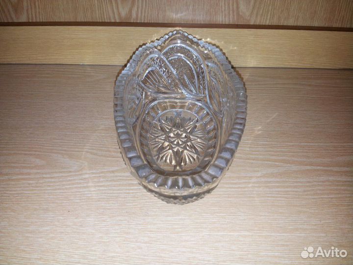 Хрустальная ваза-ладья из СССР в идеале