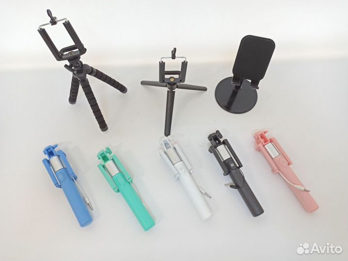 Селфи штативы гибкие и на жёстком креплении