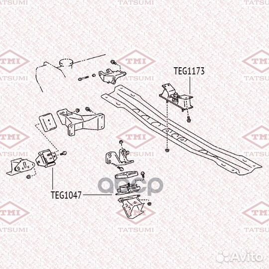 Опора двигателя передняя toyota Land Cruiser 98