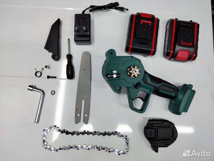 Пила цепная аккумуляторная 21v 2 акб 6 дюймов