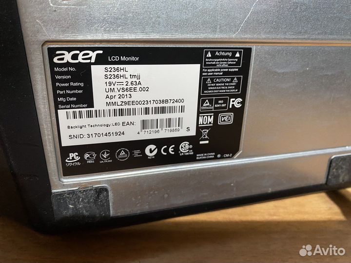 Acer s236hl