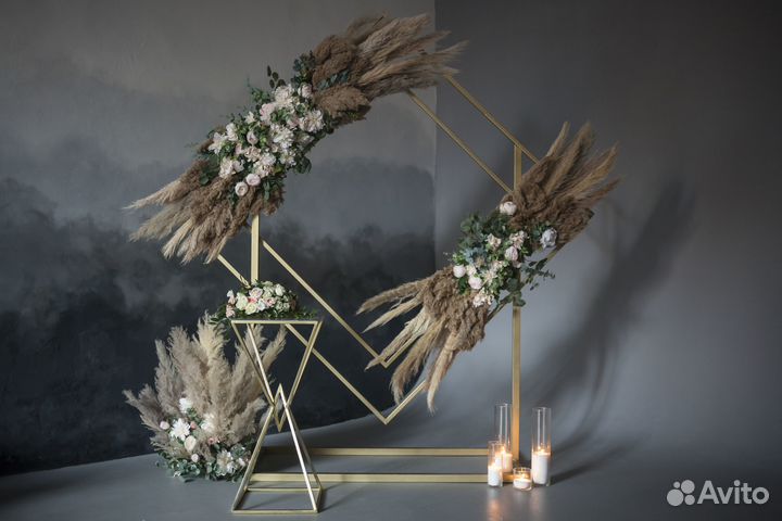 Готовое оформление свадьба с сухоцветами