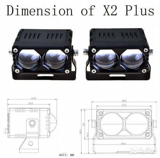 Светодиодные фары 90w для катера, мотоцикла, лодки