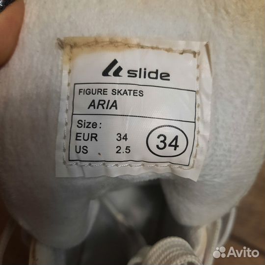 Коньки фигурные Slide 34 размер