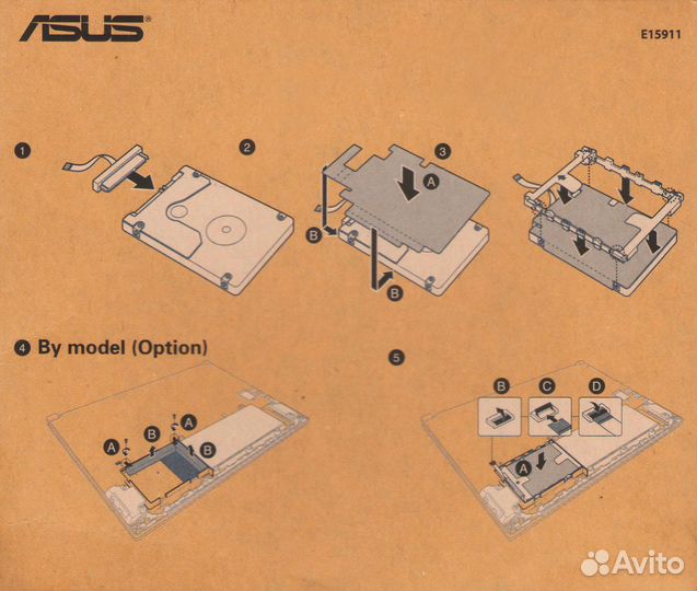 Шлейф с корзинкой для HDD Asus D515DA, BA1500CD