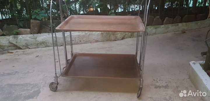 Сервировочный столик на колесиках складной СССР