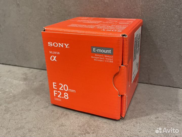 Sony 20mm f/2.8 E (SEL-20F28) Новый-Гарантия