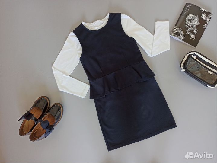 Школьная форма для девочки 140 146 синяя пакетом