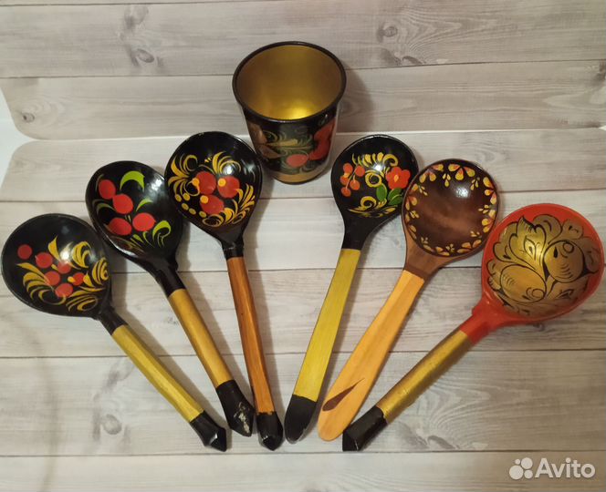 Ложка деревянная расписная солонка