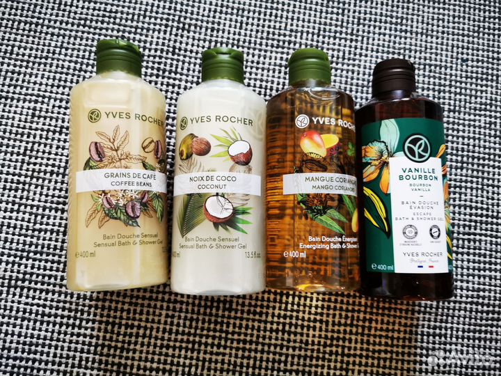 Гель, гели для душа Ив Роше 400мл Набор из 4 гелей