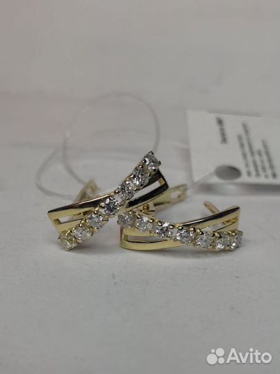 Золотые серьги с бриллиантами