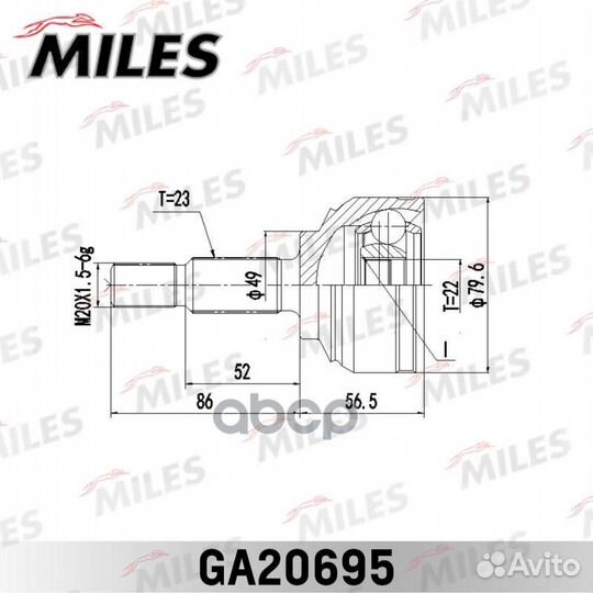 ШРУС наружный LADA Largus 16V GA20695 GA20695 M