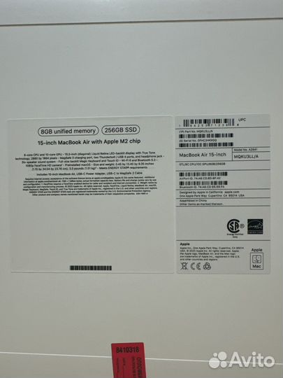 Macbook air 15 m2 8 256 гб