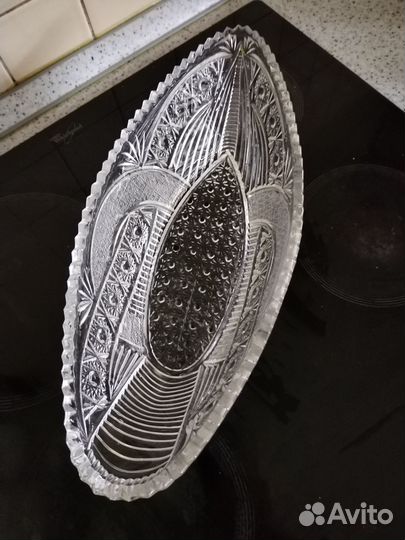 Хрустальная ладья 37 см длина