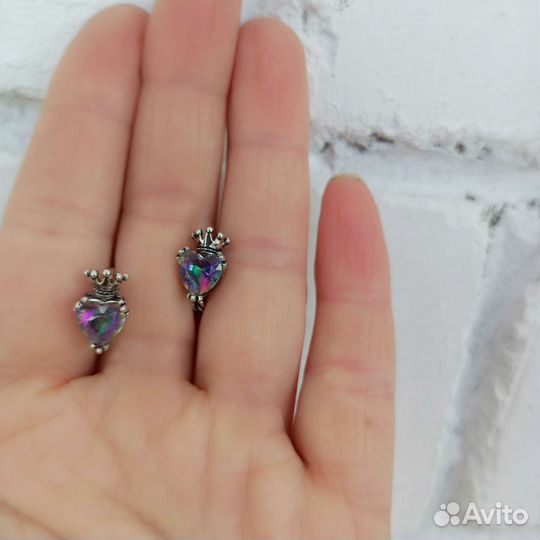 Серьги мистик,серебрение