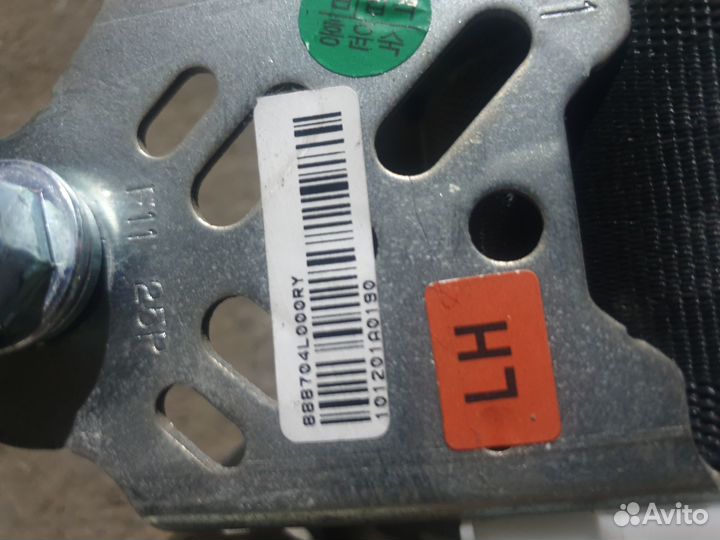 Ремни безопасности п.левый hyundai solaris 1