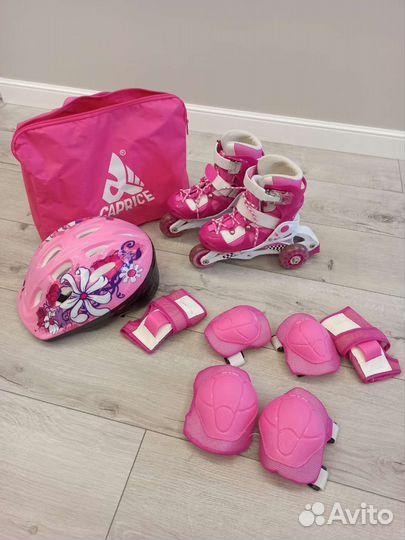 Комплект роликовые коньки и защита детские