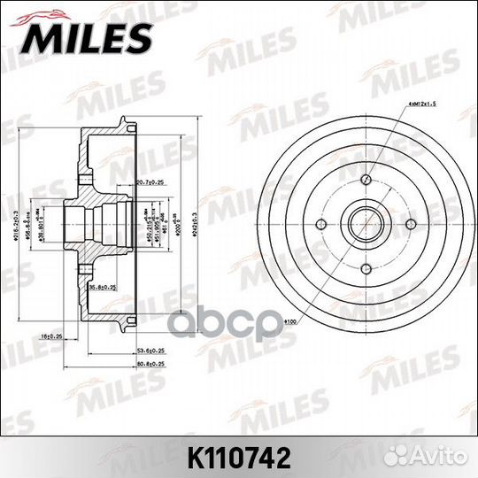Барабан тормозной daewoo lanos 05- со ступицей