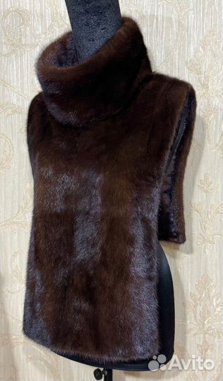 Манишка норка коричневая