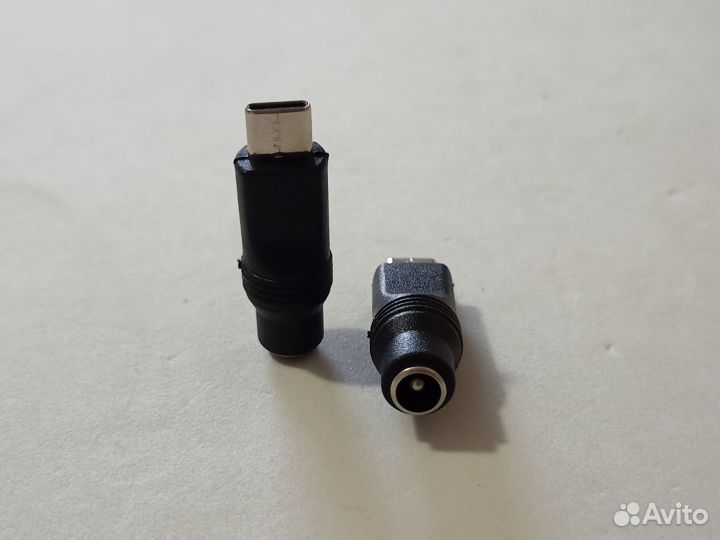 Адаптер Type-C DC 5,5x2,1 переходник короткий