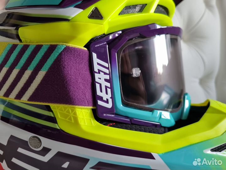 Мотошлем Leatt Moto 8.5 Helmet Kit Neon + очки