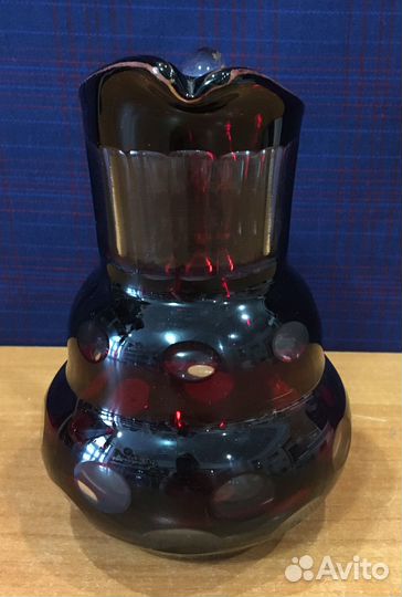 Кувшин марганцевое стекло Горох 50 гг винтаж СССР