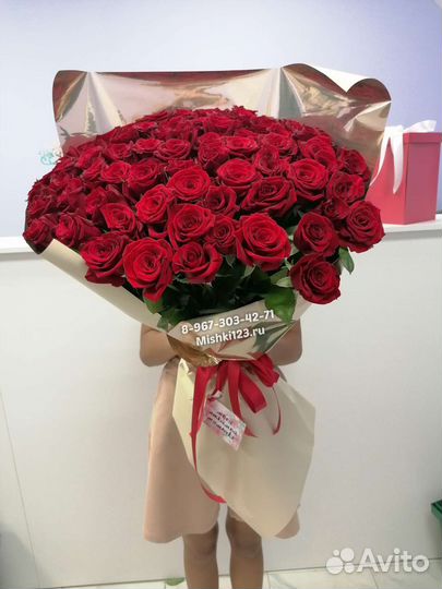 Большой букет роз 51 роза