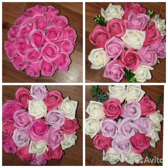Букет роз из мыла