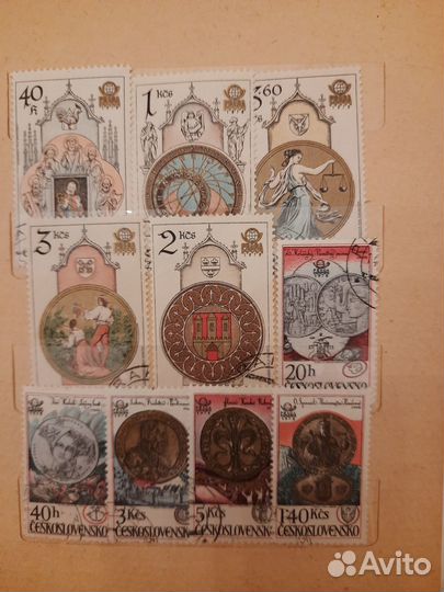 Марки Гвинея, Куба, Чехословакия 1970е гг. Гашеные