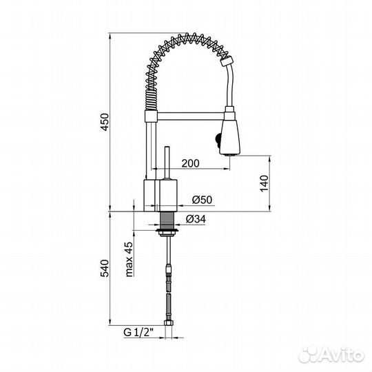 Смеситель для кухни Webert Omega OM920602015 хром