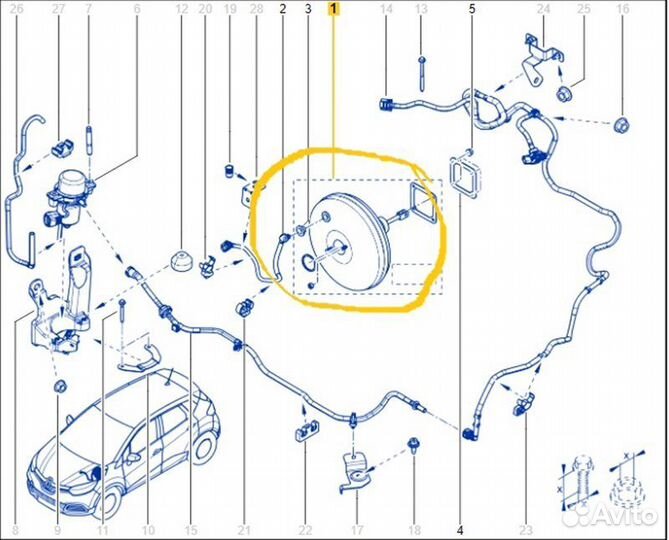 Вакуумный усилитель тормозов Renault Kaptur RBA