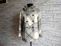 Женское пальто короткое в клетку Zara 40 42 шерсть