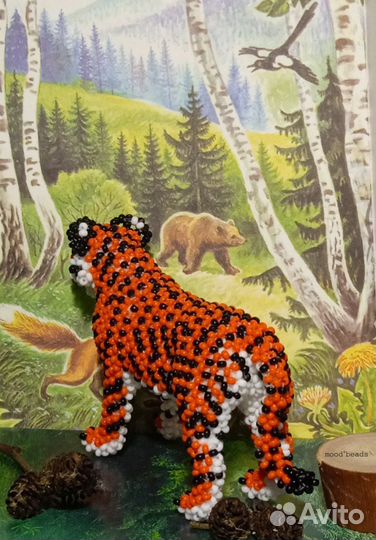 Тигр из бисера