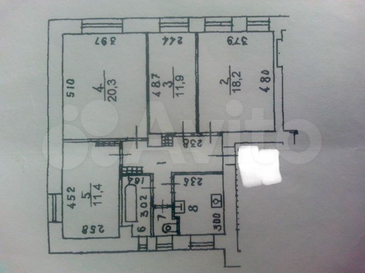 Комната 18,2 м² в 4-к., 5/5 эт.