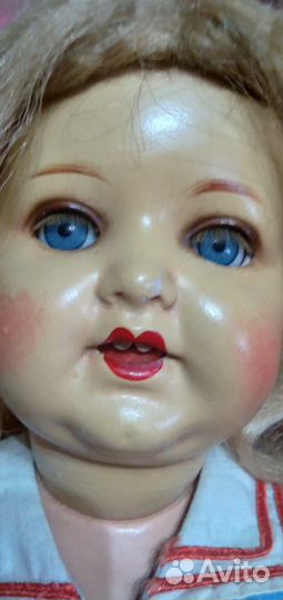 Кукла старинная папье маше 50 е годы