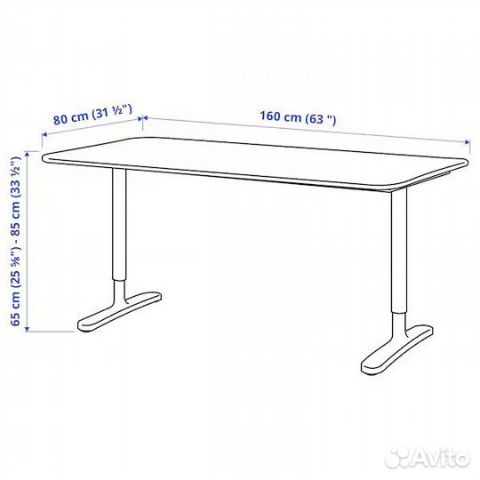 Рабочий стол IKEA bekant 160x80 см