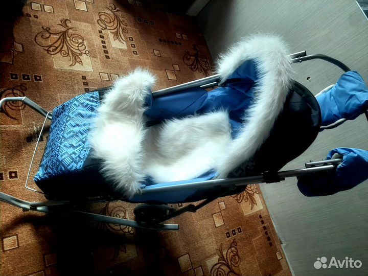 Детские санки коляска с колесами