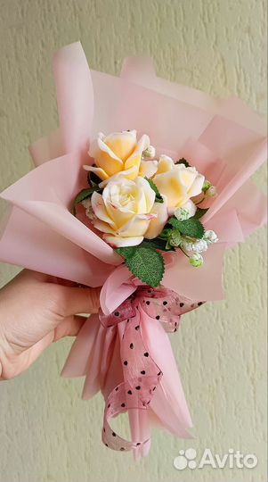 Букет роз из мыла