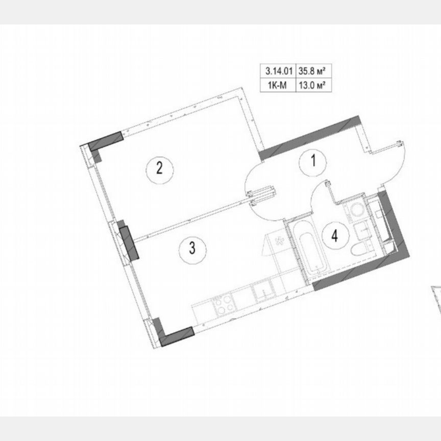 1-к. квартира, 35,8 м², 14/23 эт.