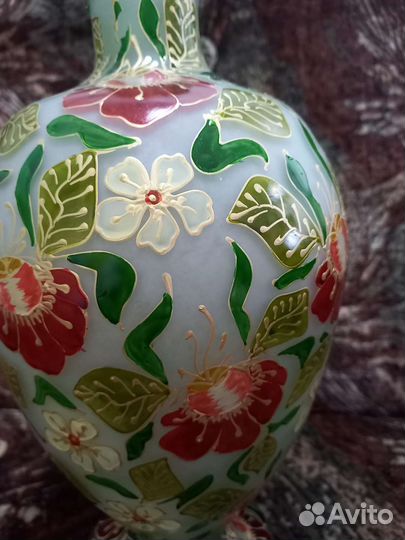 Графин / штоф декоративное цветное стекло роспись