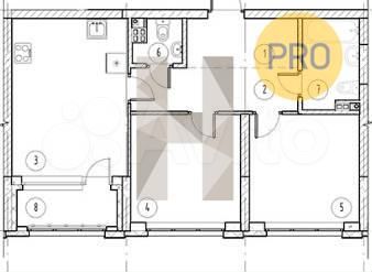 2-к. квартира, 58,4 м², 2/16 эт.