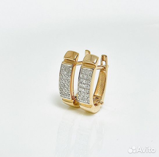 Золотые серьги с бриллиантами