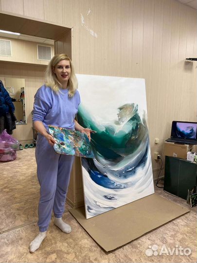 Картина интерьерная. Абстракция. Волна