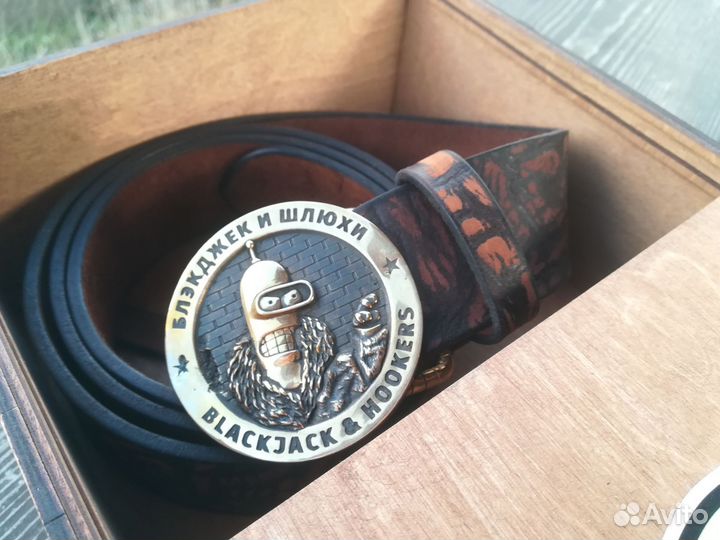 Ремень мужской ручной работы с литой пряжкой