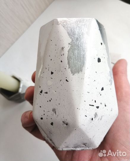 Набор из гипса в технике терраццо. 3 предмета