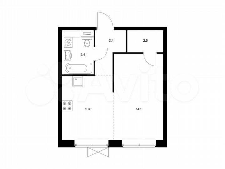 1-к. квартира, 34,2 м², 29/33 эт.