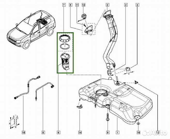 Топливный насос Renault Duster полный привод F4R